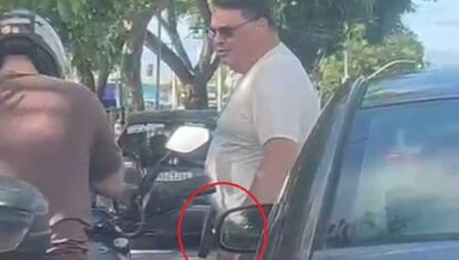 VÍDEO: homem armado agride e ameaça motociclista na Av. Fernandes Lima