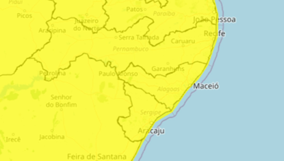 Alerta de vendaval atinge todas as cidades de Alagoas
