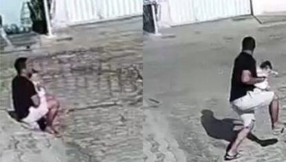 Viatura quase atinge homem com bebê durante perseguição em AL; VÍDEO