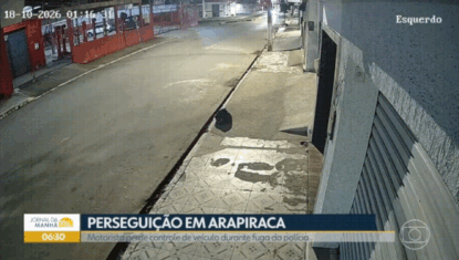 VÍDEO: motorista fica ferido ao fugir da polícia